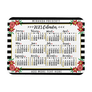 Magnet Flexible Calendrier 2023 (voir description pour la version 