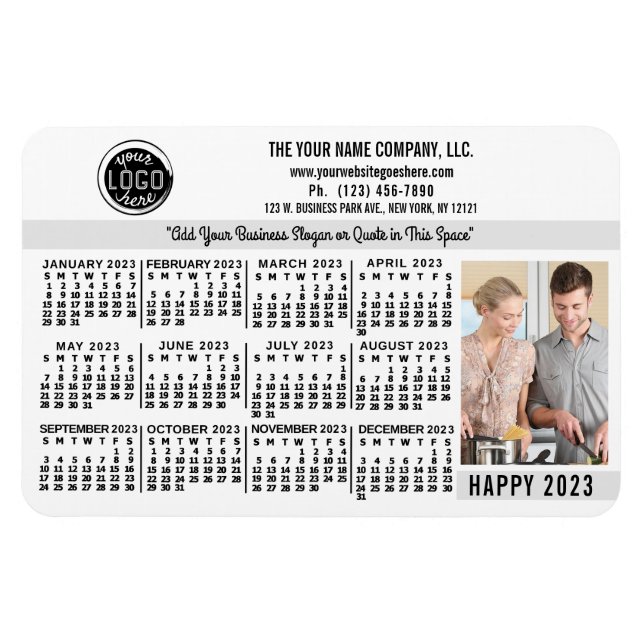 Magnet Flexible Calendrier 2023 (Voir la description pour la versi (Horizontal)