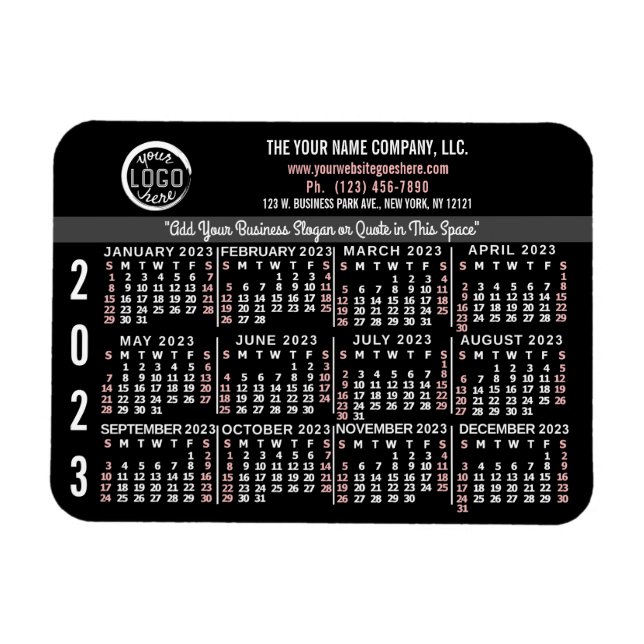 Magnet Flexible Calendrier 2023 (Voir la description pour la versi (Horizontal)