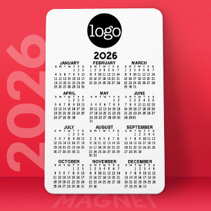 Magnet Flexible Calendrier 2024 avec Logo Basic Black White Minima