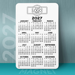 Magnet Flexible Calendrier 2024 avec logo basique noir blanc minim