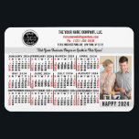 Magnet Flexible Calendrier 2024 Easy Custom Business Logo Nom Phot<br><div class="desc">Ces magnets flexibles de calendrier 2024, d'apparence professionnelle, sont parfaits pour la marque et le marketing de votre entreprise. Ils ont des chiffres en gras en noir et rouge sur blanc. Ci-dessus, mettez en avant votre entreprise avec le logo de votre entreprise, son nom d'entreprise, son site Web, son téléphone,...</div>