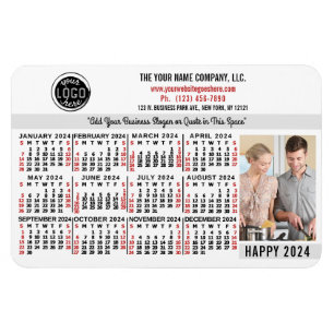 Magnet Flexible Calendrier 2024 Easy Custom Business Logo Nom Phot