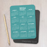 Magnet Flexible Calendrier 2024 Voir l'année complète - Minimum Tu<br><div class="desc">Un calendrier minimal de base de 12 mois avec un arrière - plan couleur uni. Une recherche standard pour votre bureau à domicile ou casier scolaire.</div>