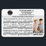 Magnet Flexible Calendrier 2025 Custom Business Logo Nom Photo Whi<br><div class="desc">Ces magnets flexibles de calendrier 2025, d'apparence professionnelle, sont parfaits pour la marque et le marketing de votre entreprise. Ils ont des chiffres en noir sur blanc. Ci-dessus, faites de votre entreprise votre marque avec votre logo d'entreprise, nom d'entreprise, site Web, téléphone, adresse et un slogan. À droite du calendrier,...</div>