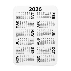 Magnet Flexible Calendrier 2025 - Minimal de base