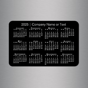 Magnet Flexible Calendrier 2025 noir et blanc avec texte personnal