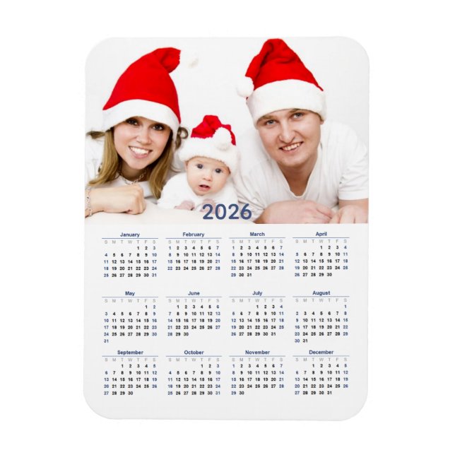 Magnet Flexible Calendrier 2026 avec photo (Vertical)