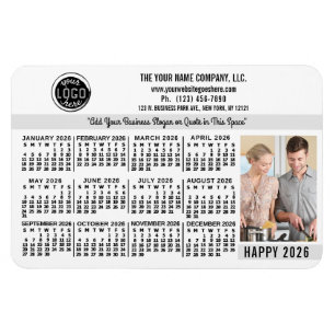 Magnet Flexible Calendrier 2026 personnalisé avec logo d'entrepris