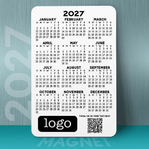 Magnet Flexible Calendrier 2027 avec logo d'entreprise et code QR