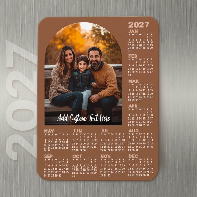 Magnet Flexible Calendrier 2027 avec Photo - Année complète Terra  (Magnet 2027 Calendar)