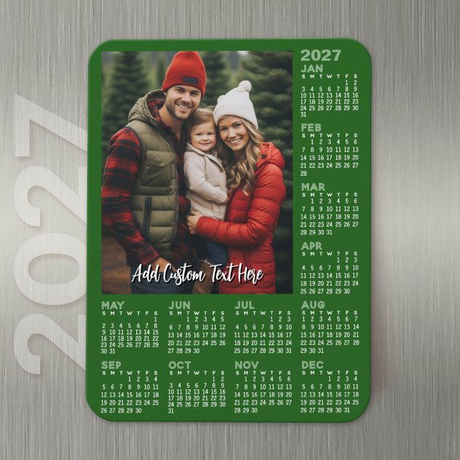 Magnet Flexible Calendrier 2027 avec Photo - Moderne (Magnet 2027 Calendar)