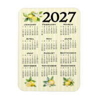 Calendrier 2027 Style Italien Citrons Rayures Jaun