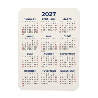 Magnet Flexible Calendrier annuel 2027 Vos couleurs Mini