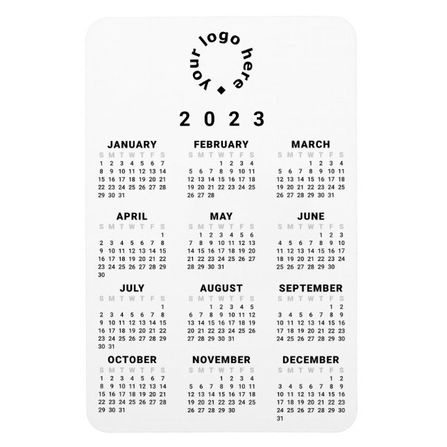 Magnet Flexible Calendrier At-A-Glance 2023 avec logo personnalisé (Vertical)