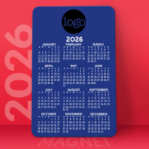 Magnet Flexible Calendrier avec logo Bleu Bleu Bleu Bleu Bleu Mini