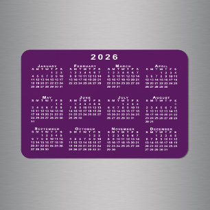 Magnet Flexible Calendrier blanc 2026 sur Modèle Arrière - plan vi