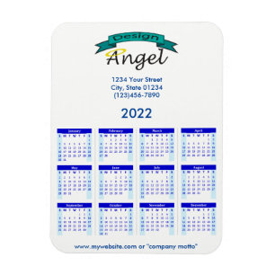 Magnet Flexible Calendrier Bleu 2022 de votre logo