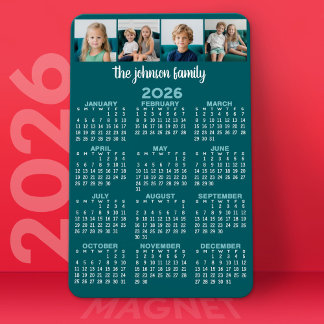 Magnet Flexible Calendrier complet avec 4 photos