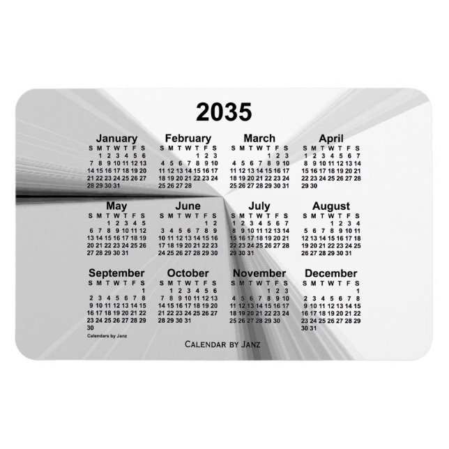 Magnet Flexible Calendrier de la fumée disparue 2035 par Janz 4x6 (Horizontal)