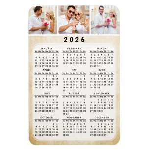 Magnet Flexible Calendrier de l'aimant photo personnalisé 2019 4x6
