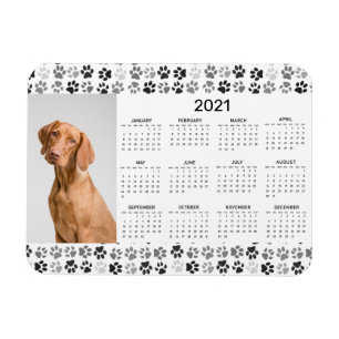 Magnet Flexible Calendrier de l'année 2021 - Photo Chien Chat Poch