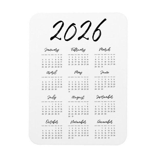 Magnet Flexible Calendrier de l'année 2023 (Vertical)