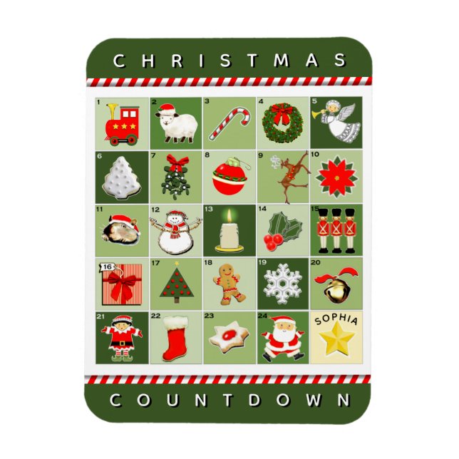 Magnet Flexible Calendrier de l'Avent de Noël (Vertical)