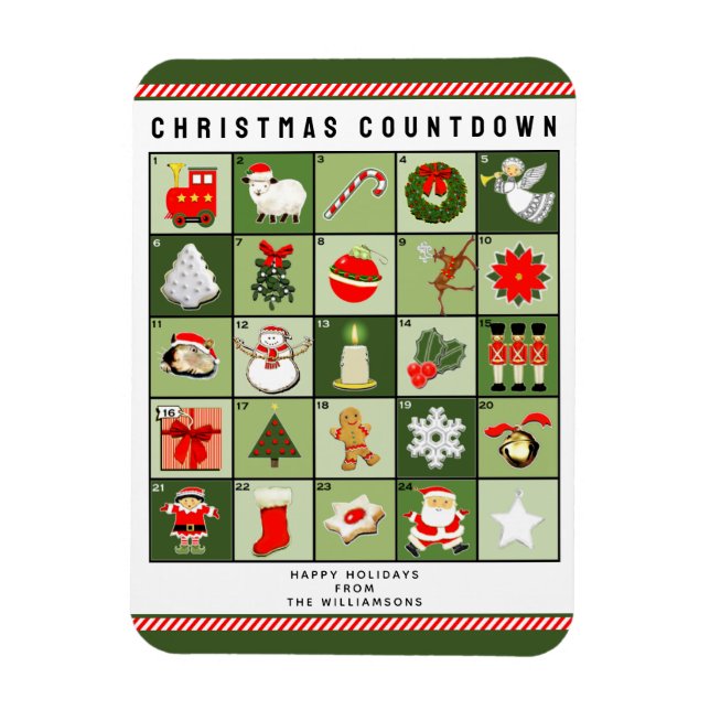 Magnet Flexible Calendrier de l'Avent de Noël (Vertical)
