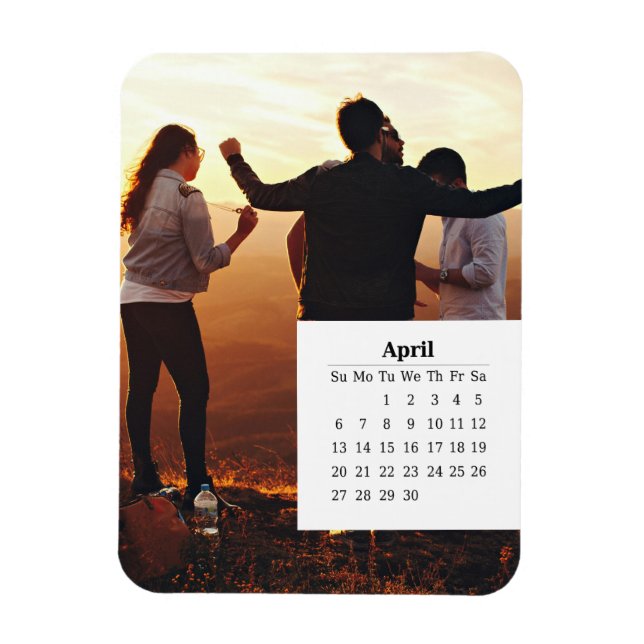 Magnet Flexible Calendrier de superposition avril 2025 (Vertical)