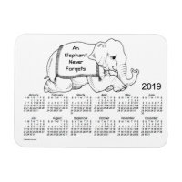 Calendrier des éléphants blancs 2019 par Janz 3x4