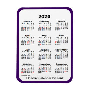 Magnet Flexible Calendrier des fêtes de Janz Purple 2020
