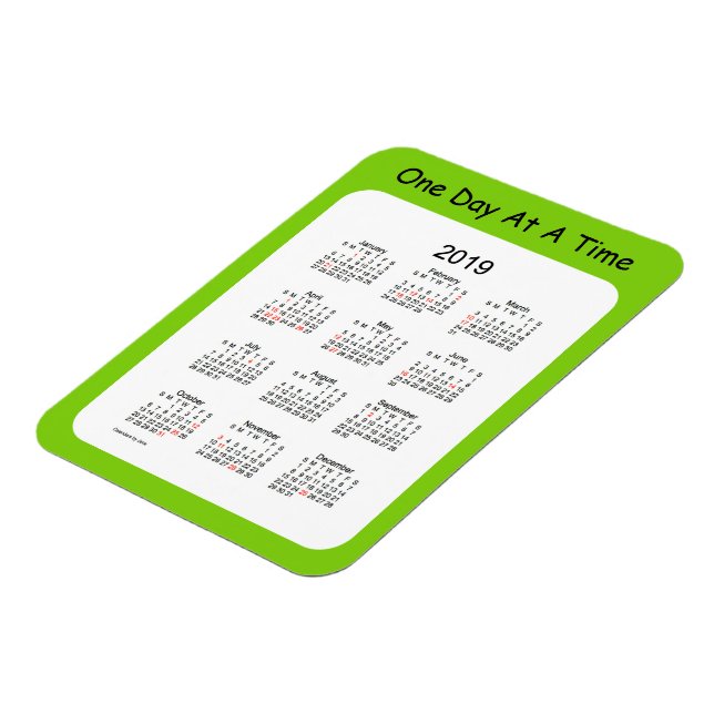 Magnet Flexible Calendrier des Fêtes Jaunes Vertes 2019 par Janz (Côté Gauche)