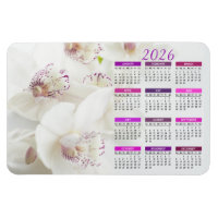 Calendrier des orchidées blanches et violettes 202