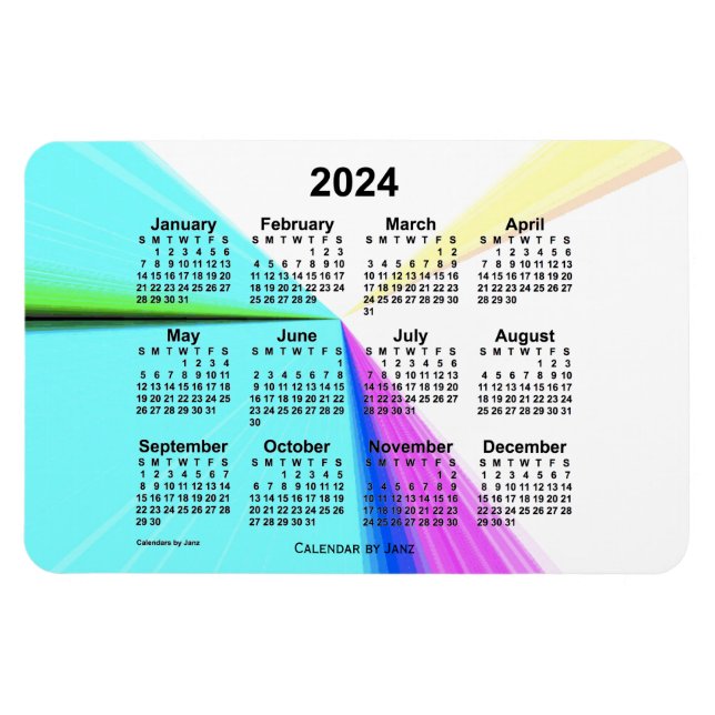 Magnet Flexible Calendrier des points de fuite 2024 par Janz 4x6 M (Horizontal)