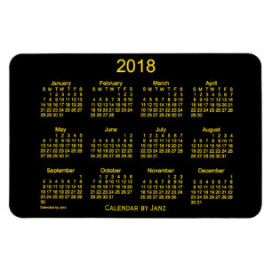 Magnet Flexible Calendrier d'or de 2018 néons par l'aimant de Jan