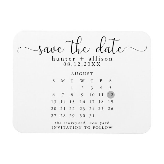 Magnet Flexible Calendrier Enregistrer l'aimant de date (Horizontal)