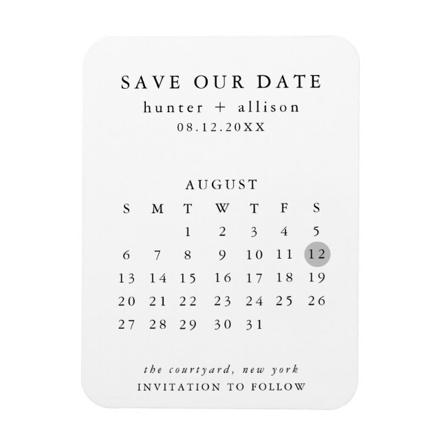Magnet Flexible Calendrier Enregistrer l'aimant de date (Vertical)