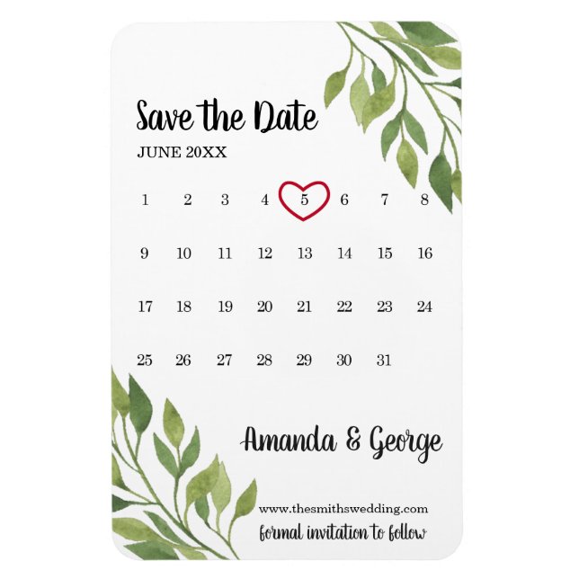 Magnet Flexible Calendrier Enregistrer l'aimant de date | mariage  (Vertical)