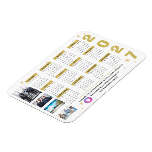 Magnet Flexible Calendrier Magnétique Étoiles d'Entreprise avec Lo