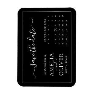 Magnet Flexible Calendrier Magnetique Noir Minimaliste Sauvegarder