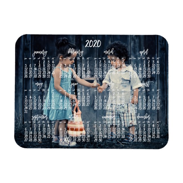 Magnet Flexible Calendrier magnétique personnalisé 2020 3x4 (Horizontal)