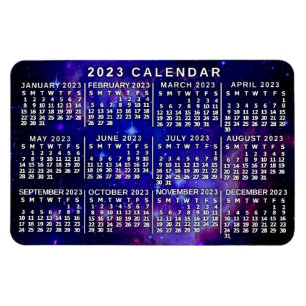 Magnet Flexible Calendrier mensuel 2023 Nebula spatiale externe