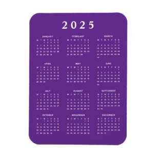 Magnet Flexible Calendrier mensuel 2025