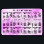 Magnet Flexible Calendrier mensuel 2025 Étoiles d'aquarelle rose<br><div class="desc">Ce calendrier mensuel flexible 2025 montre les jours de la semaine pour chaque mois en noir gras avec un arrière - plan rose qui a un effet aquarelle et étoiles abstraites. Ce joli design facile à lire 2025 vous aidera à conquérir la nouvelle année et à toujours avoir la date...</div>