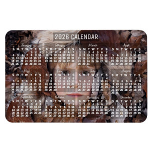 Magnet Flexible Calendrier mensuel 2026 blanc Ajouter une photo
