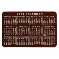 Calendrier mensuel 2026 Grain de bois marron Simpl