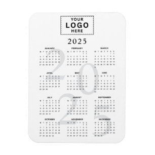 Magnet Flexible Calendrier mensuel du logo minimaliste 2025