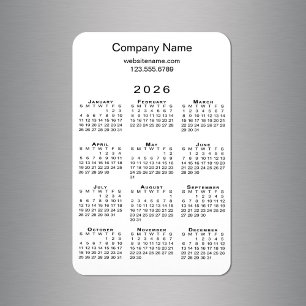 Magnet Flexible Calendrier minimum 2026 Nom de l'entreprise Inform