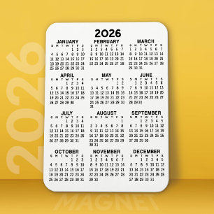 Magnet Flexible Calendrier - Noir et blanc minimum de base